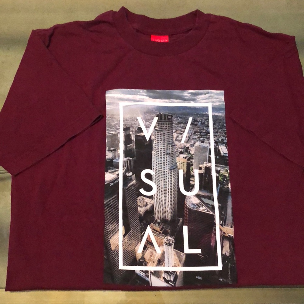 Visual maroon T-shirt